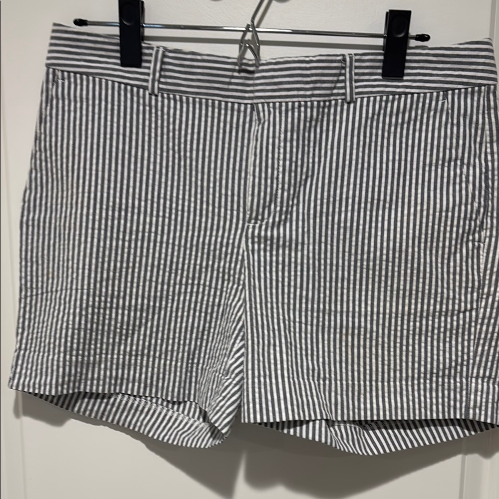 Seer Sucker Navy and White Shorts